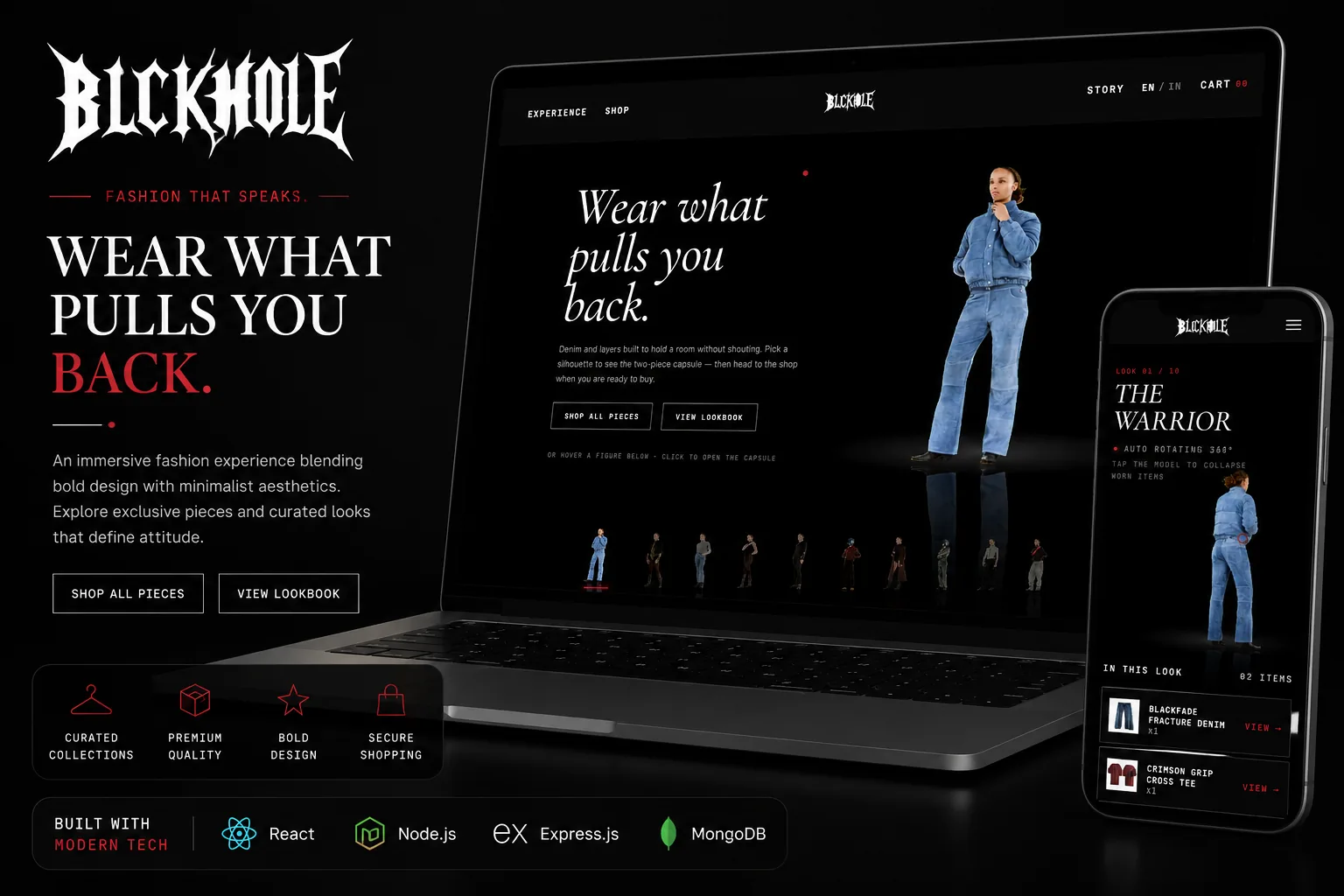 Blckole streetwear fashion e-commerce homepage